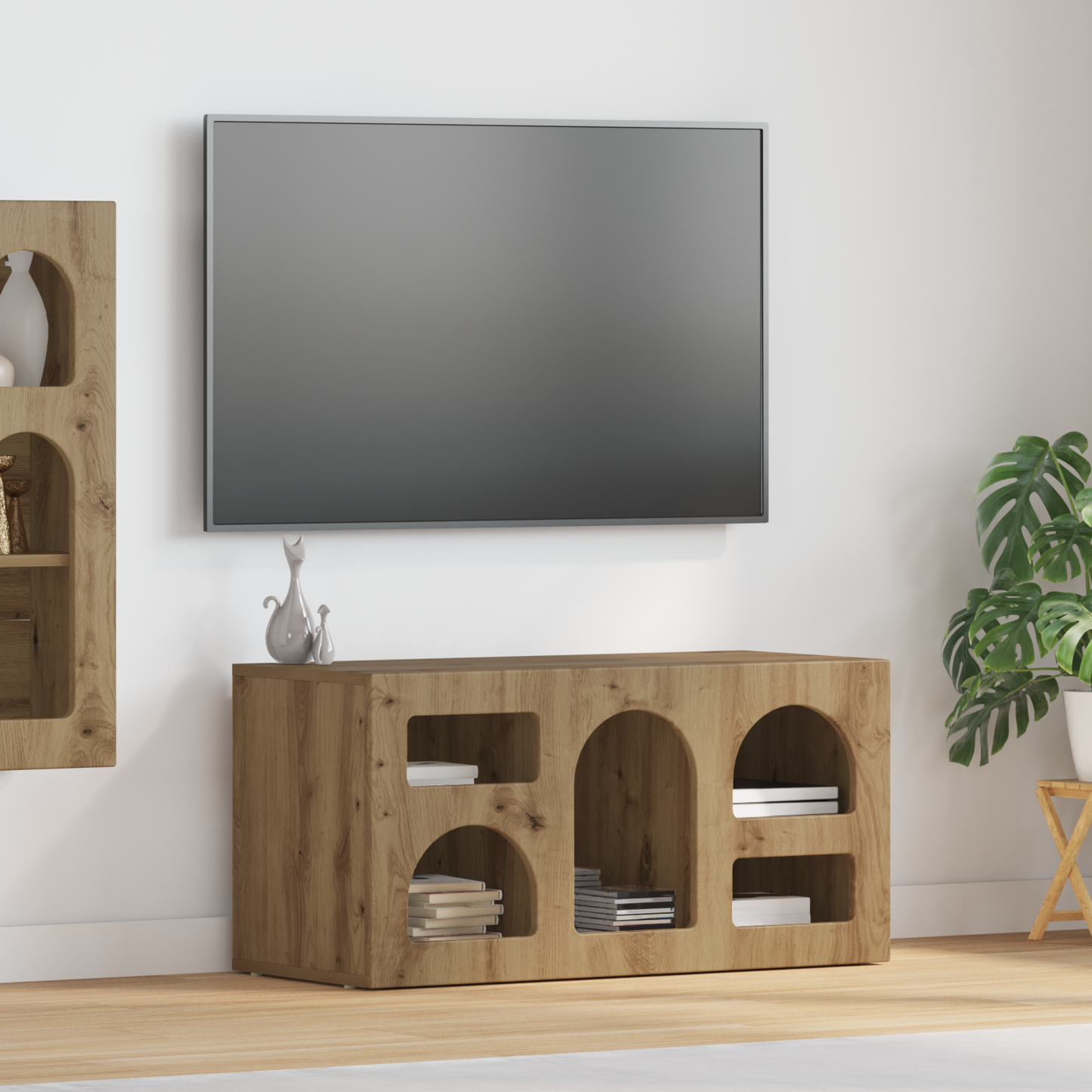 TV Cabinet ELST 80 x 35 x 40 cm Artisan Oak Engineered Wood