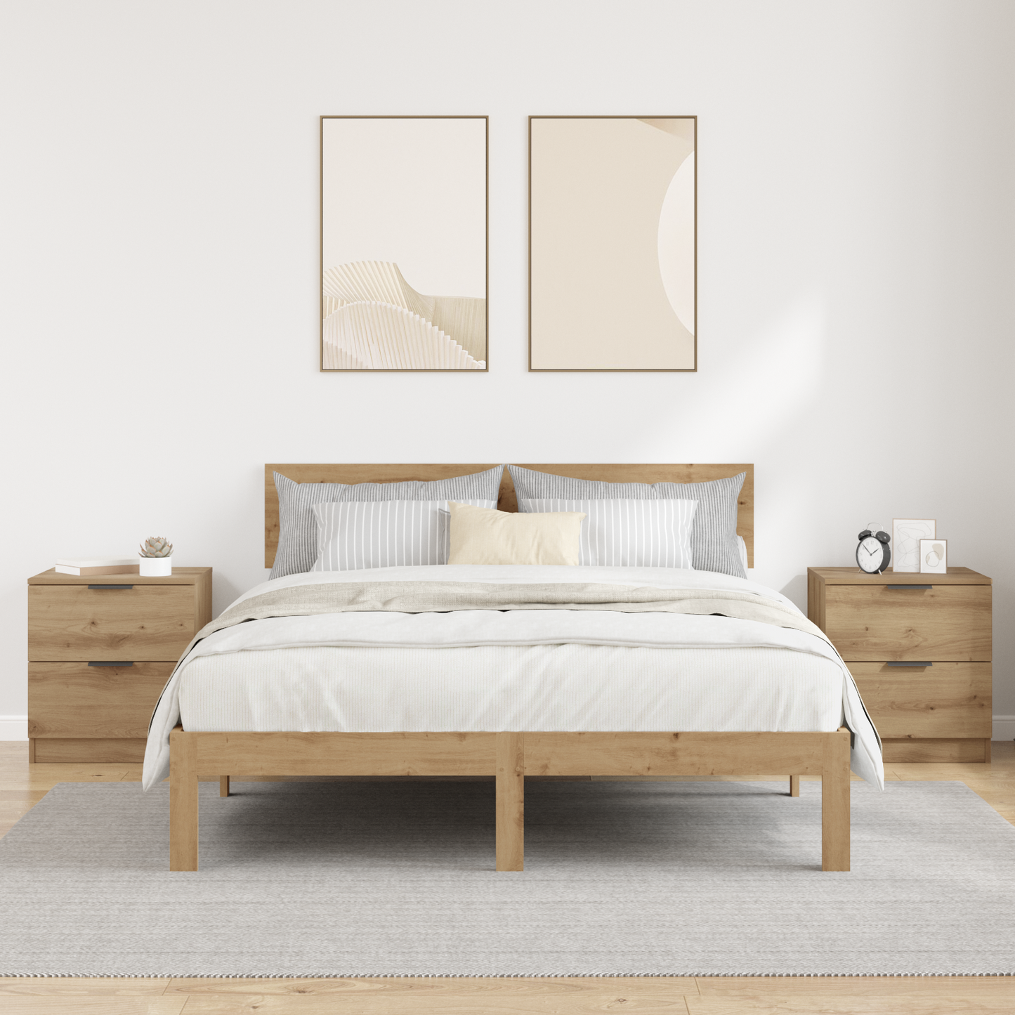 Bedside Cabinet with Drawer 2 pcs Artisan Oak 45 x 39 x 50cm