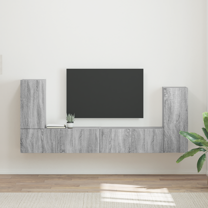 TV Cabinet Set 4 pcs Grey Sonoma Engineered Wood