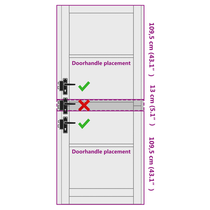 Interior Door Natural 83 x 232 cm Plywood