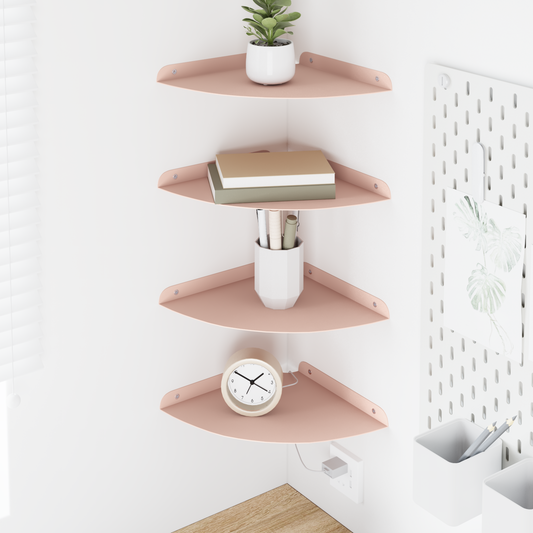 Floating Shelf with Shelf 4 pcs Pink 24 x 24 x 2 cm