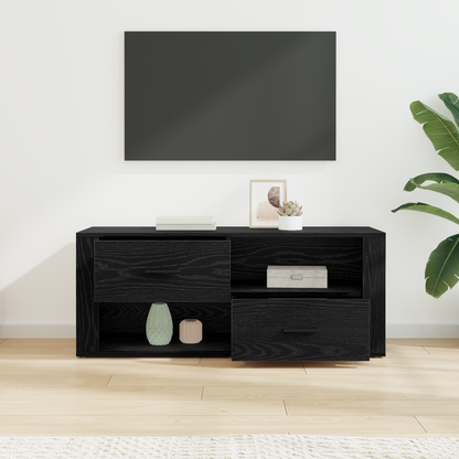 TV Cabinet Black Oak 100 x 35 x 40 cm Engineered Wood