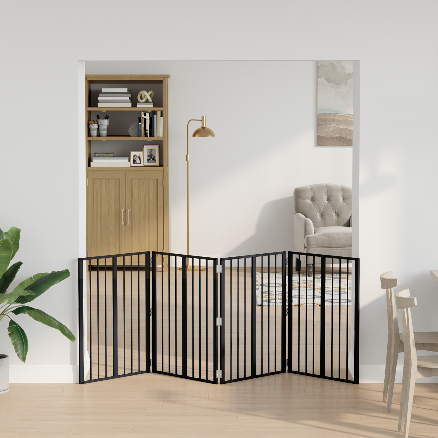 Dog Gate 4 pcs Black 60 x 80 cm Galvanised Steel