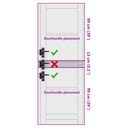 Interior Door White 73.5 x 211 cm Plywood