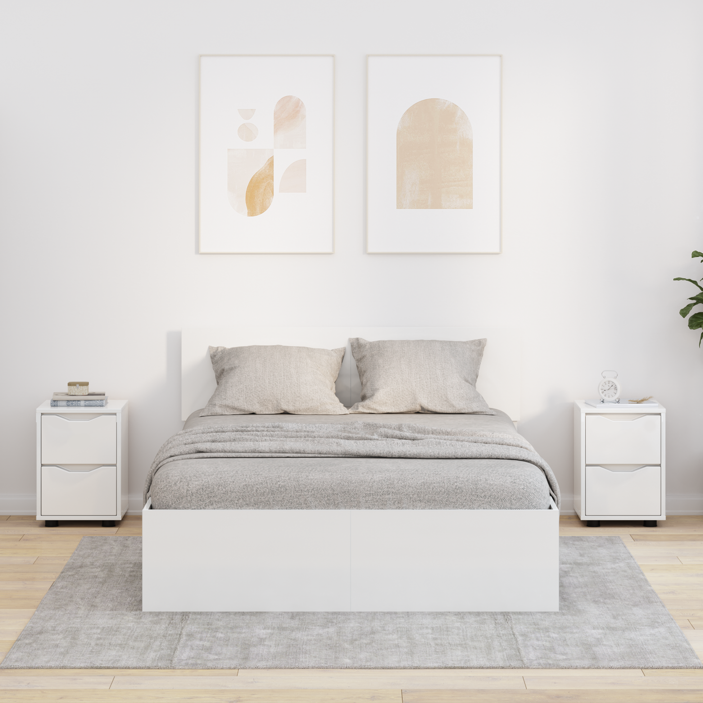 Bedside Tables 2 pcs High Gloss White 30.5 x 30 x 43 cm