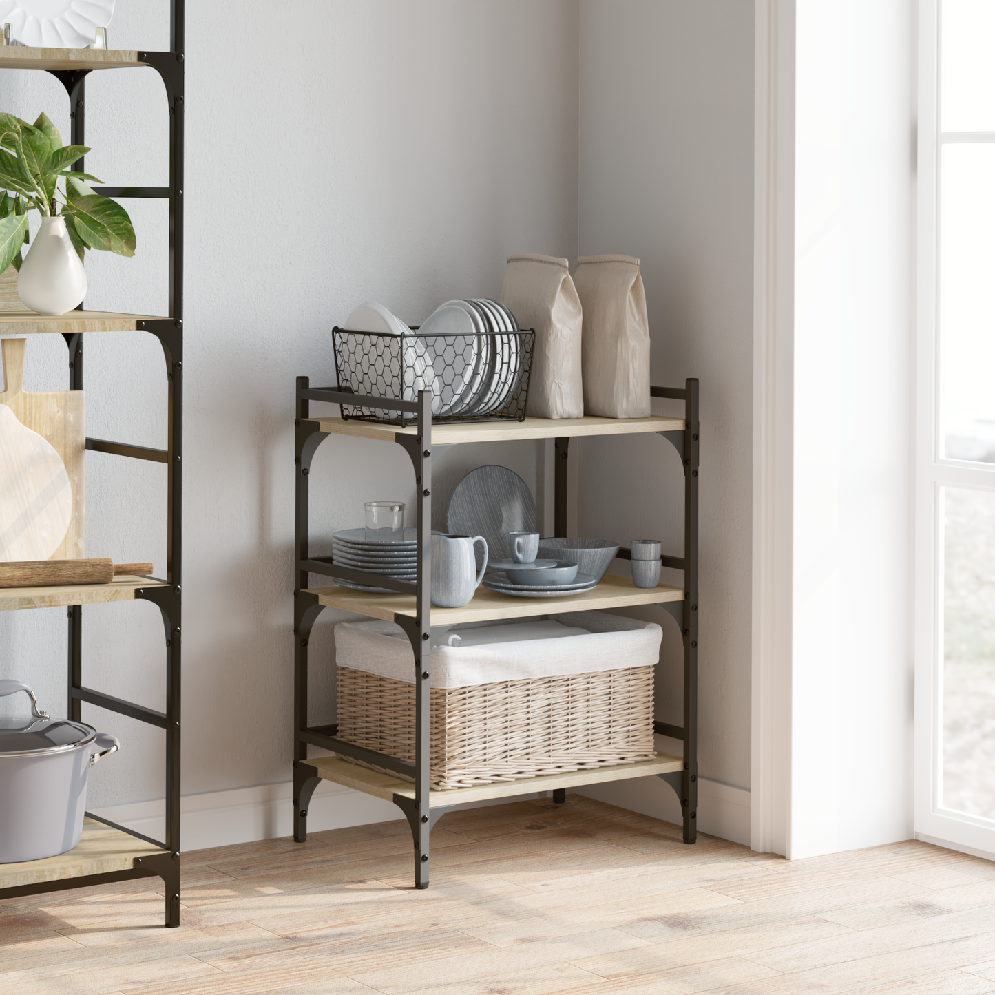 Kitchen Trolley Sonoma Oak 50 x 35 x 75.5 cm Engineered Wood
