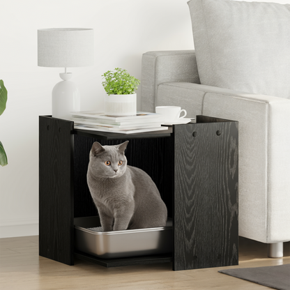Cat Litter Box Enclosure Black oak 53 x 53 x 51 cm