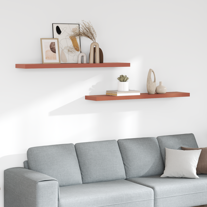 Wall Shelf 2 pcs Red 120 x 23.5 x 4 cm Engineered Wood