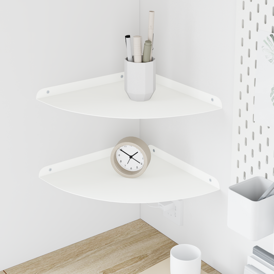 Floating Shelf with Shelf 2 pcs White 30 x 30 x 2 cm