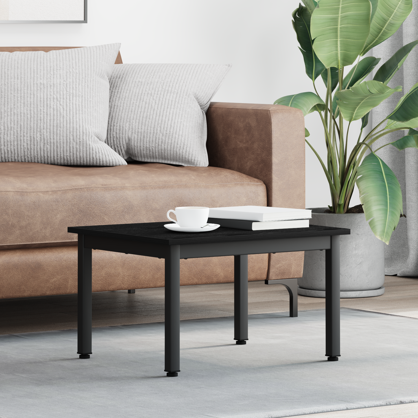 Coffee Table Black Oak 60 x 50 x 36 cm Engineered Wood