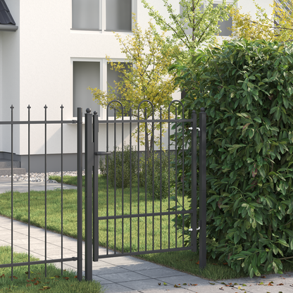 Fence Gate HORST 100 x 125 cm Metal Black Lockable