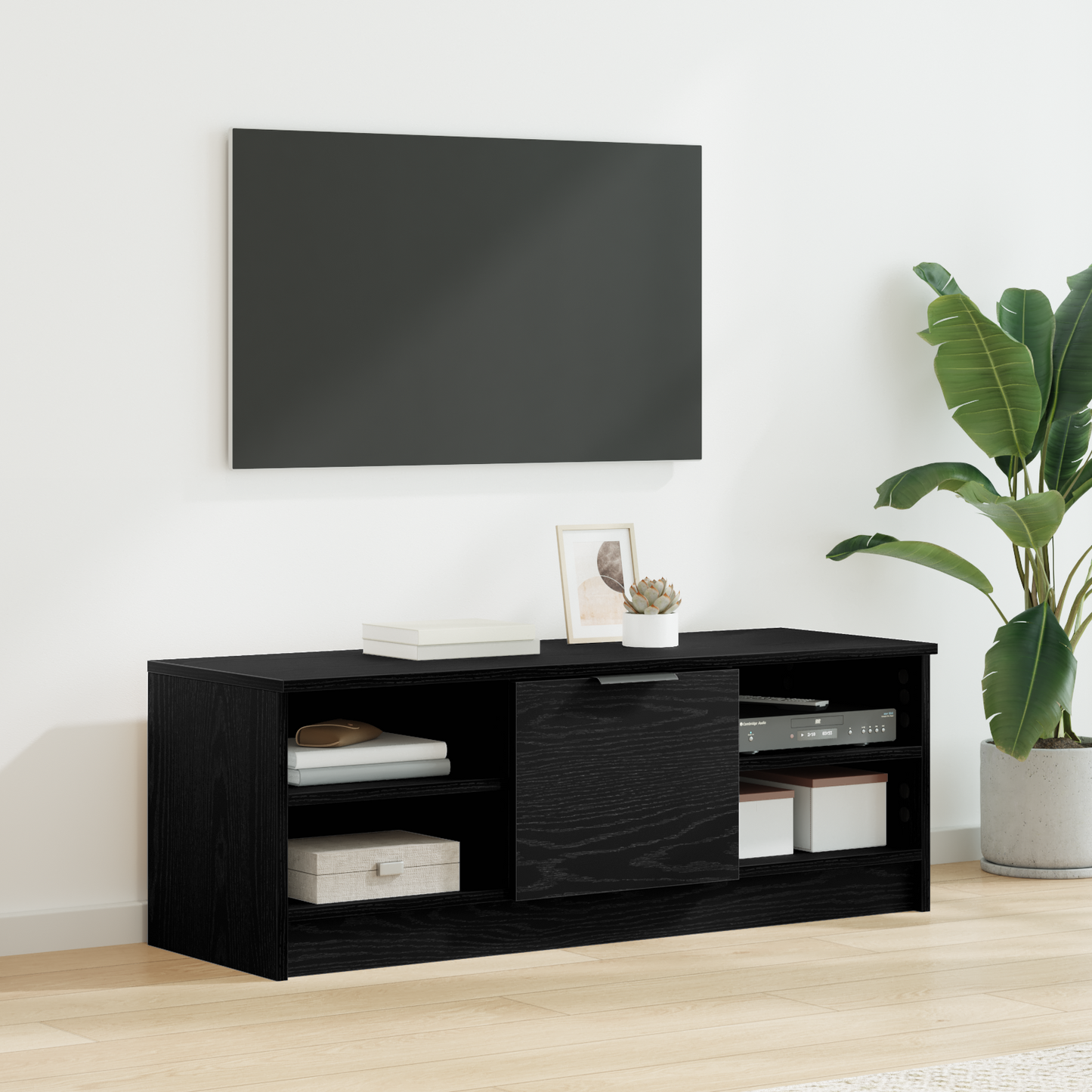 TV Cabinet Black Oak 102 x 35 x 36.5 cm Engineered Wood