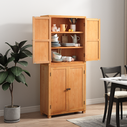 Storage Furniture Set with Shelf 2 pcs Natural 80 x 35 x 185 cm