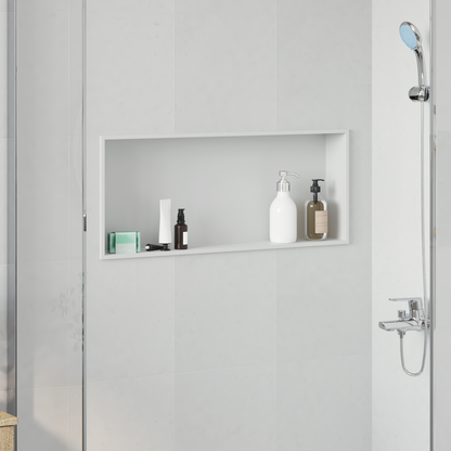 Shower Niche White 75 x 30 x 9.5 cm Stainless Steel