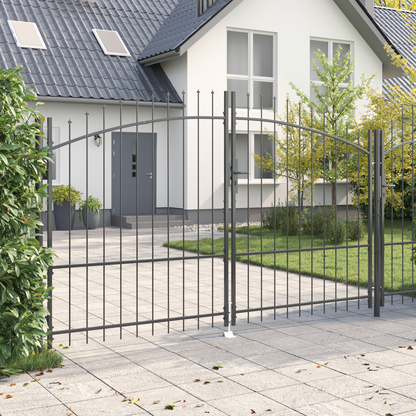 Double Gate with Lock Woerden Grey 299.5 x 224.5 cm Steel