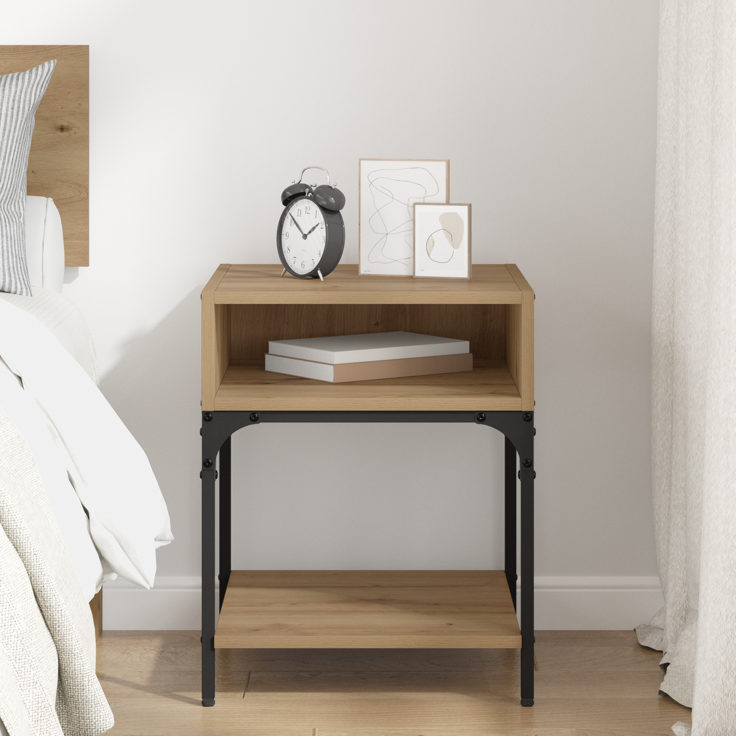 Bedside Table Artisan Oak 40 x 40 x 50 cm Engineered Wood