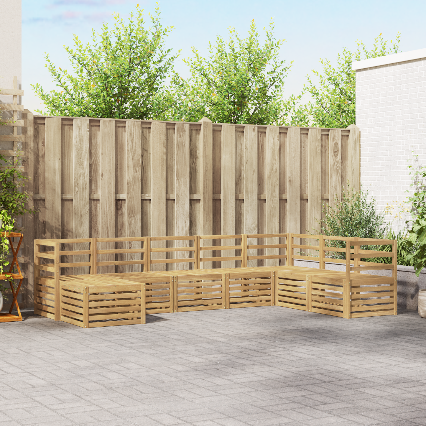 Outdoor Sofa Set 8 pcs White 304 x 185.5 x 73 cm
