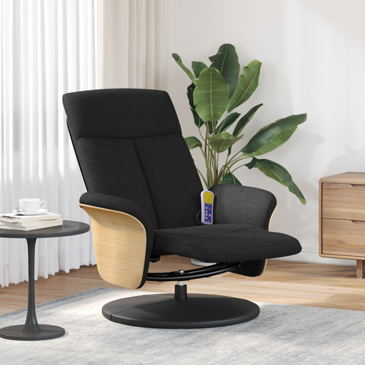 Massage Recliner Chair Black 79 x 87 x 104.5 cm Fabric