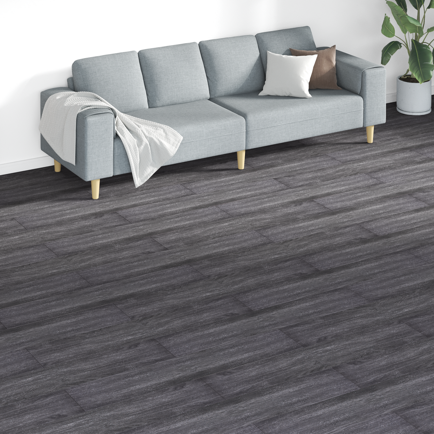 Flooring Planks 18 pcs Black and White 5.26 m² PVC