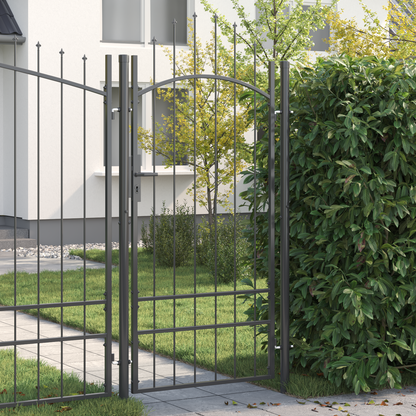 Garden Gate with Lock Woerden Grey 150 x 500 cm Steel