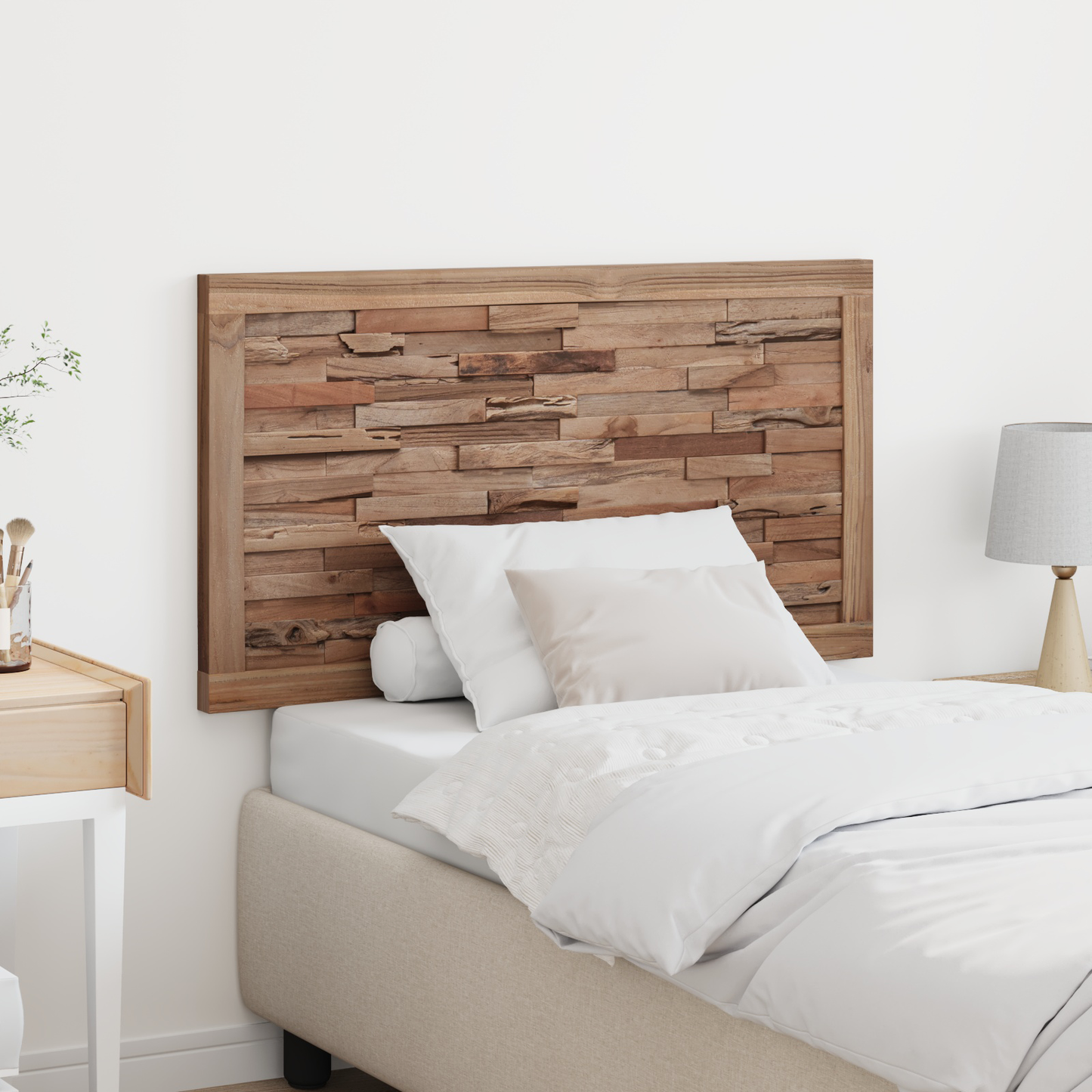 Bed Headboard Natural Solid Teak Wood