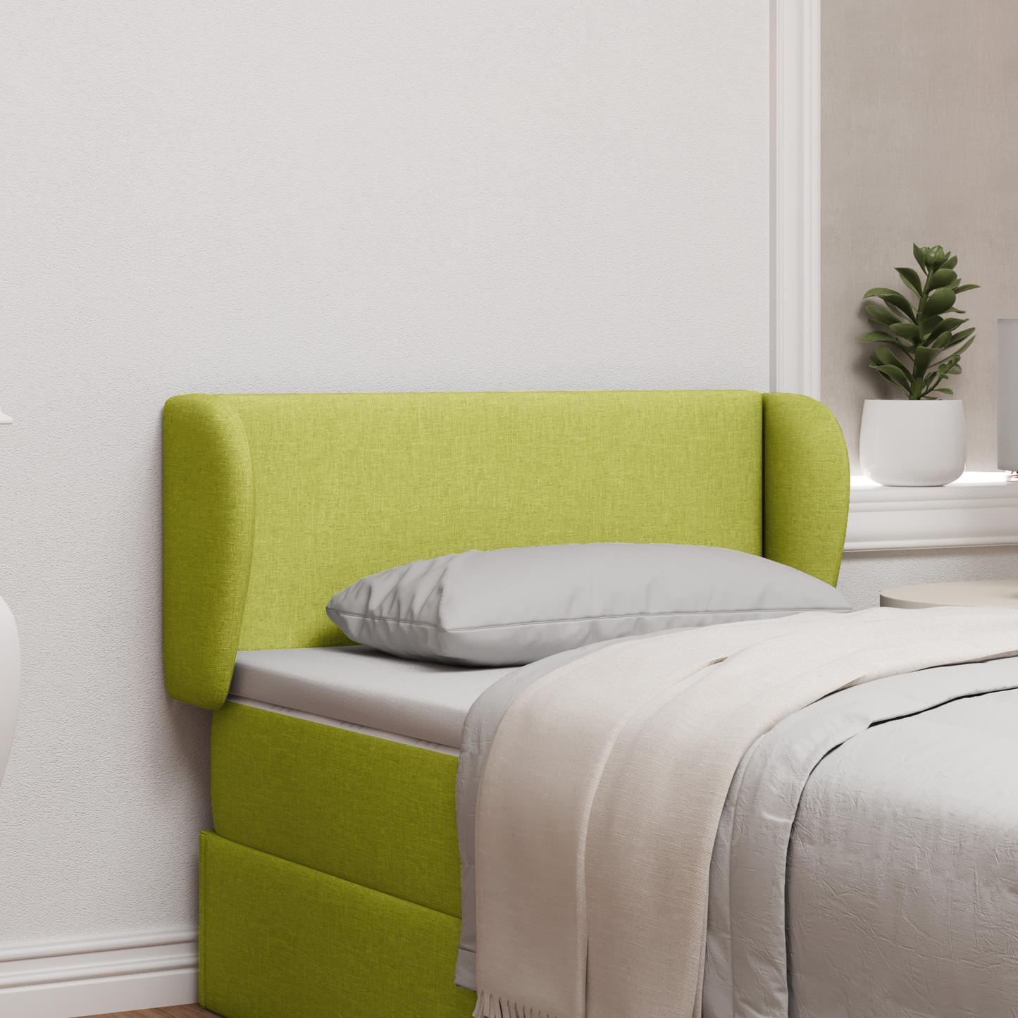 Headboard Ear Green 40 x 23 x 6 cm Fabric