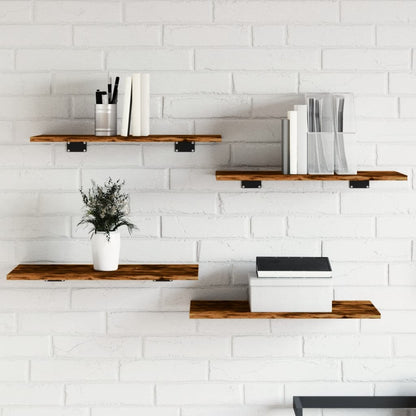 Wall Shelves 4 pcs Smoked Oak 60x30x1.5 cm Engineered Wood
