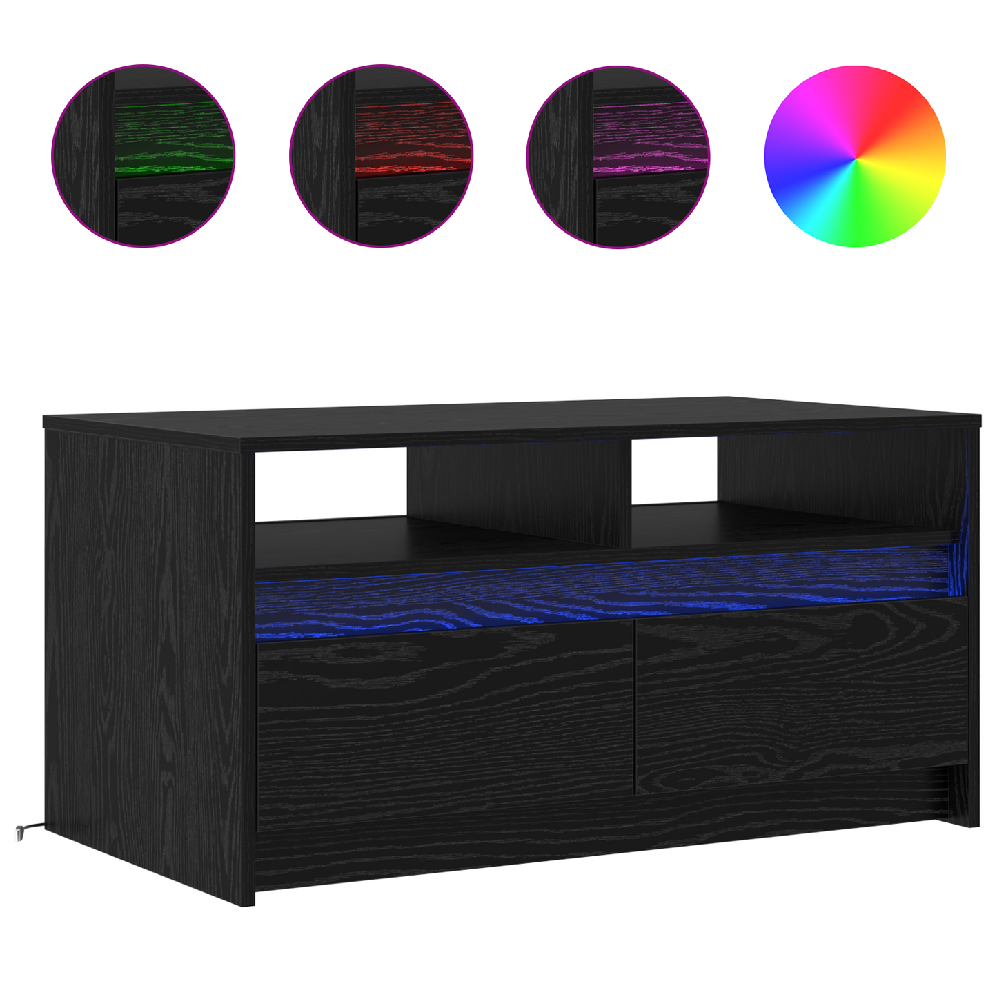 Coffee Table Black Oak 90 x 50 x 45 cm Engineered Wood