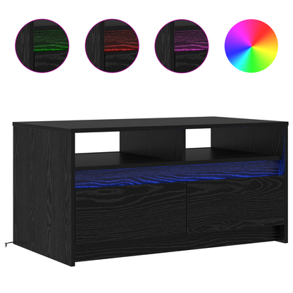 Coffee Table Black Oak 90 x 50 x 45 cm Engineered Wood