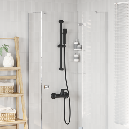 Shower System Set Black 70 cm Stainless Steel