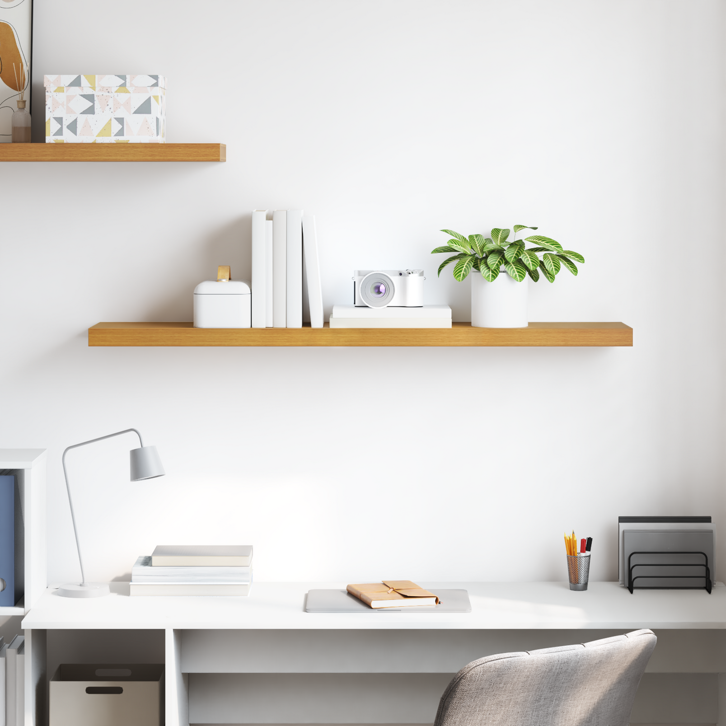 Wall Shelf Wall-mounted Beige 120 x 23.5 x 4 cm Engineered Wood