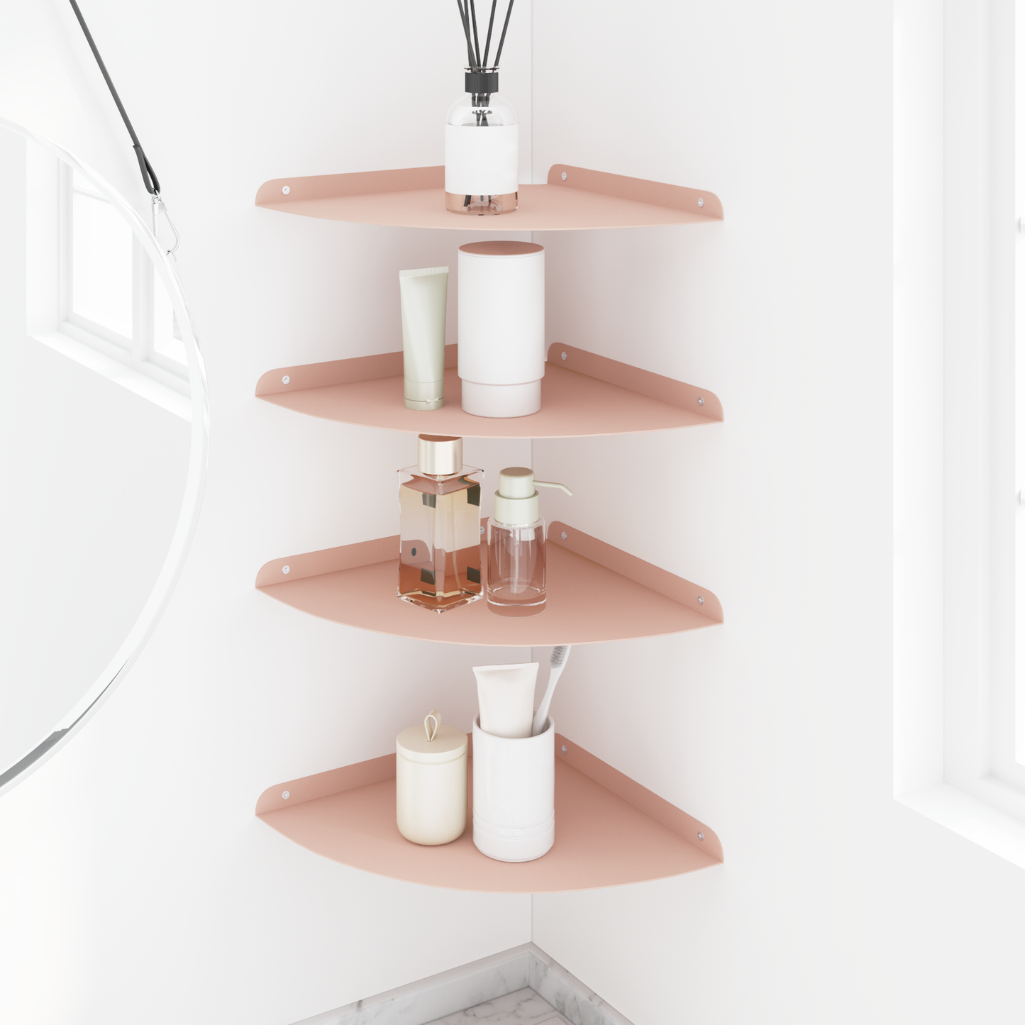 Floating Shelf with Shelf 4 pcs Pink 30 x 30 x 2 cm