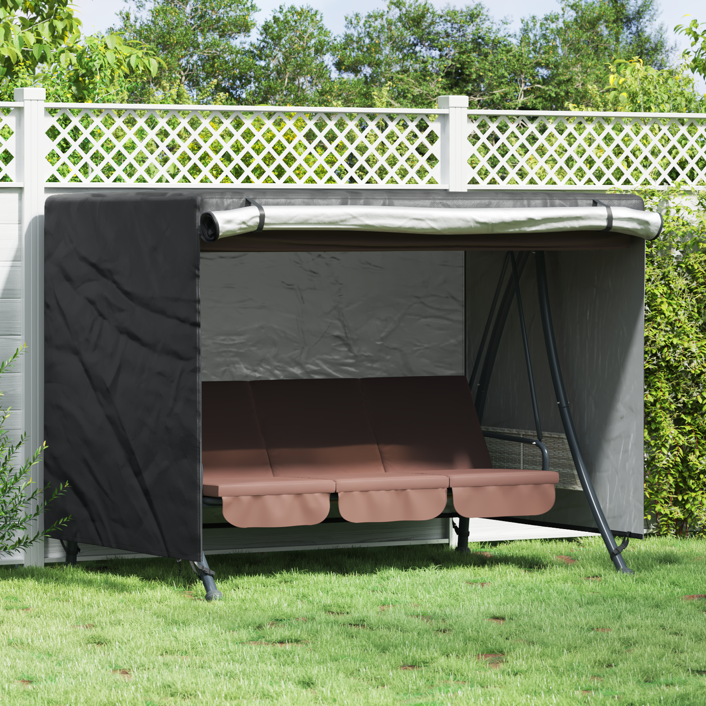 Outdoor Swing Cover Black 220 x 150 x 150 cm 420D Oxford Fbric