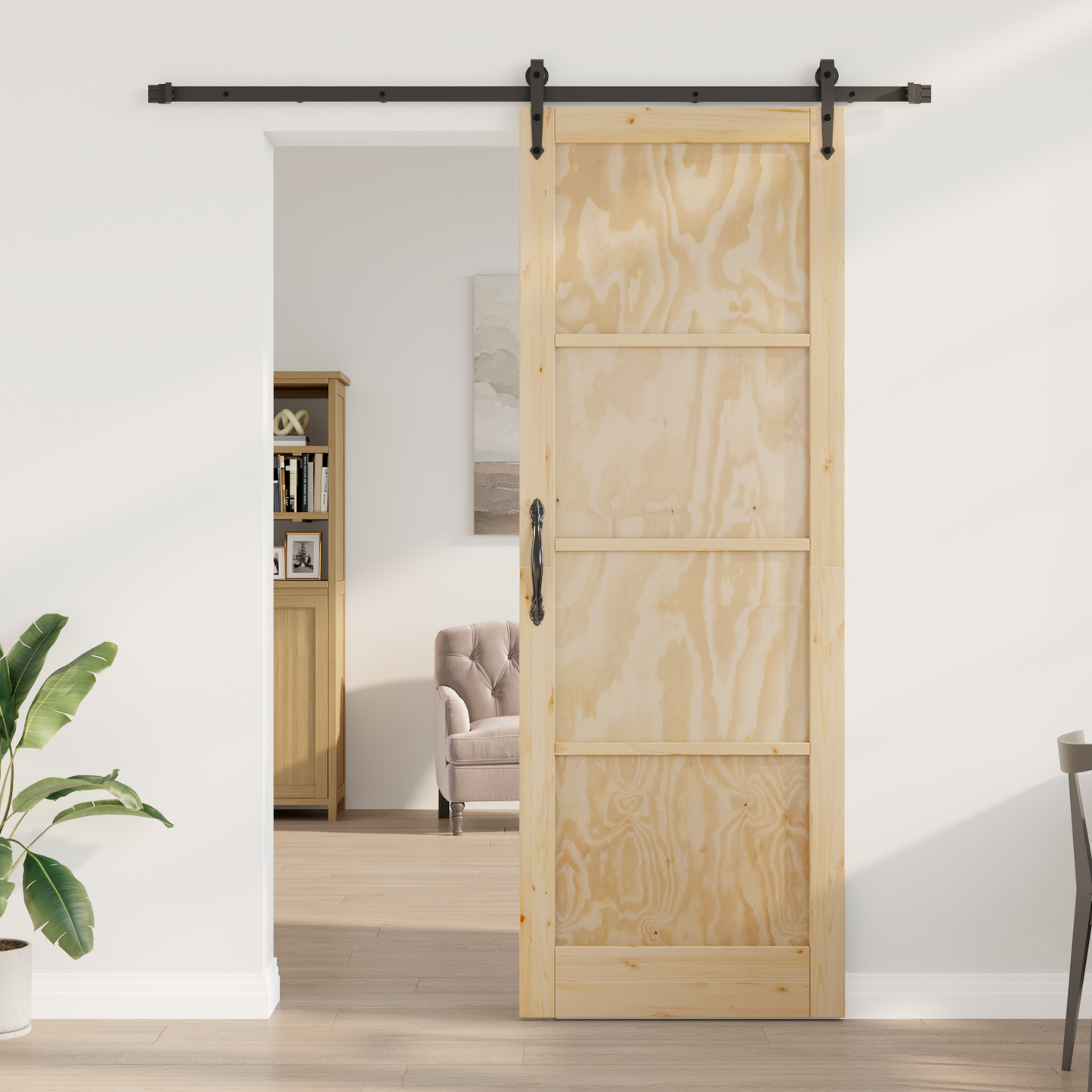 Sliding Door ORKDAL Natural and Black 83 x 232 cm