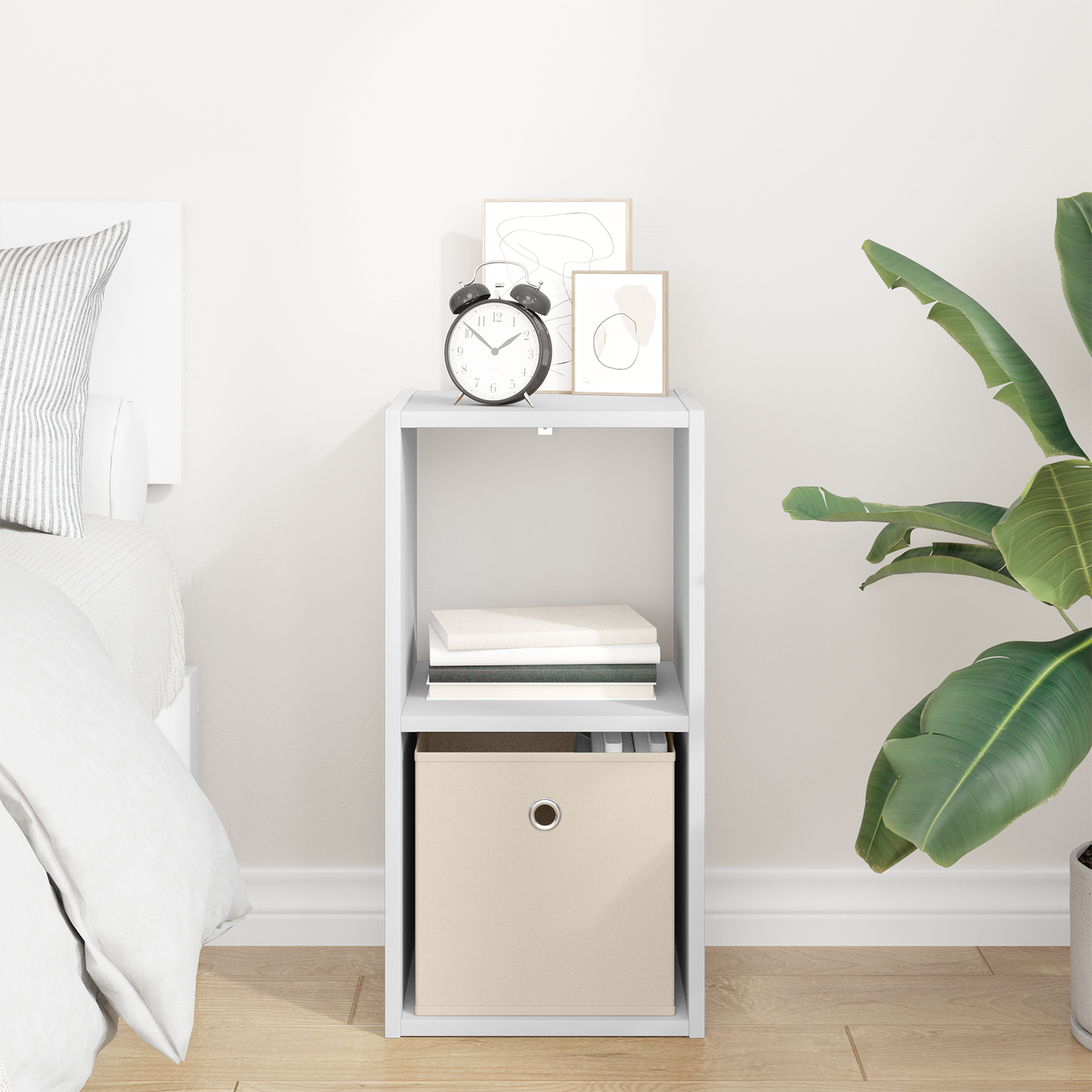 Bedside Table White 30.5 x 27 x 59.5 cm Engineered Wood