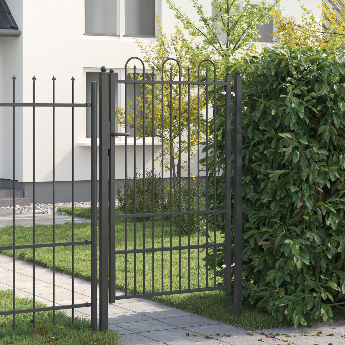 Fence Gate HORST 100 x 150 cm Steel Black Lockable
