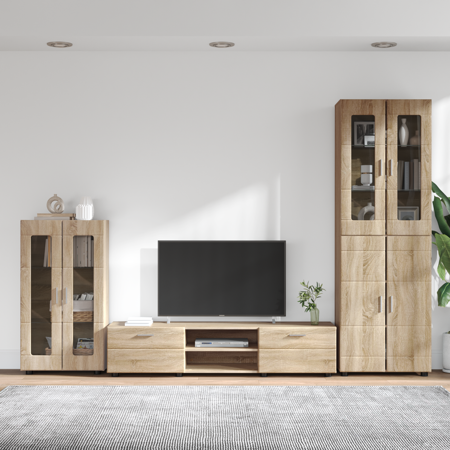 TV Cabinet Set FLORIN 3 pcs Sonoma Oak Engineered Wood