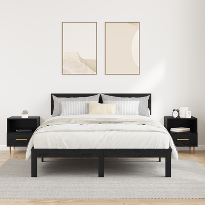 Bedside Table 2 pcs Black 40 x 35 x 47.5 cm Engineered Wood