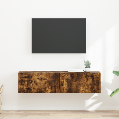 TV Wall Cabinet Wall-mounted 2 pcs Smoked Oak 60 x 31 x 29.5 cm