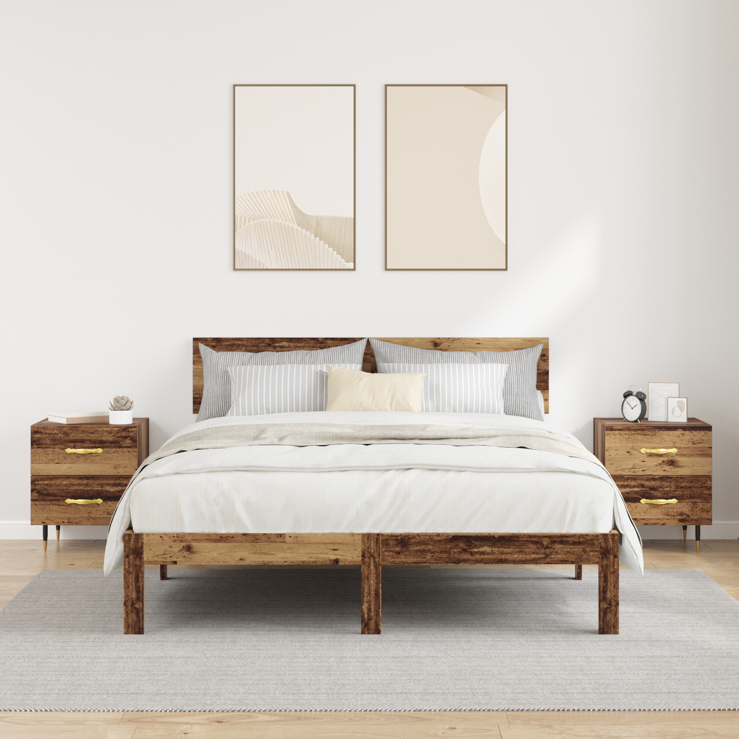 Bedside Cabinet with Drawer 2 pcs Old Wood 40 x 35 x 47.5 cm