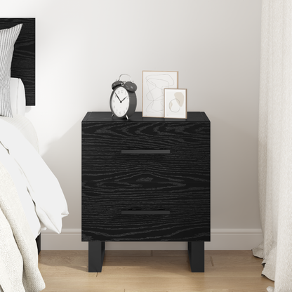 Bedside Cabinet Black Oak 40 x 35 x 47.5 cm Engineered Wood