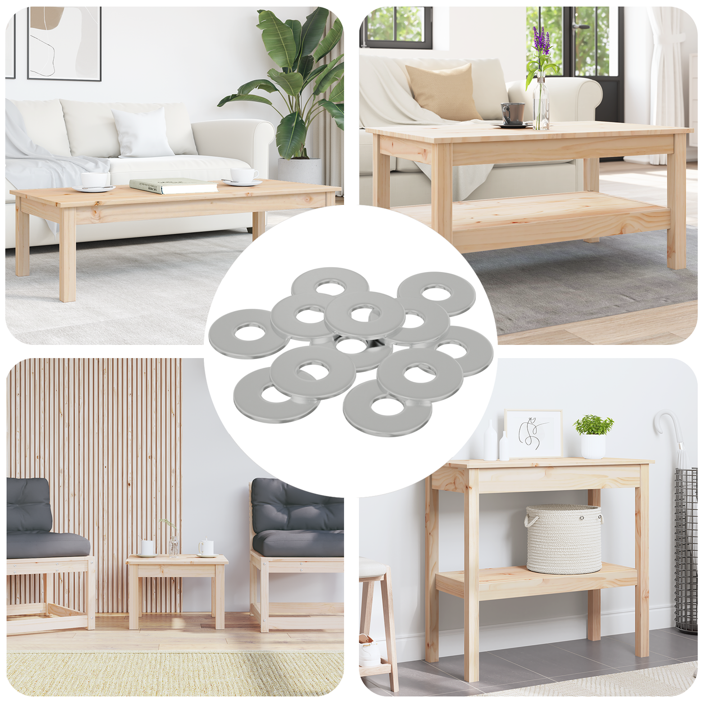 Washers 33962 pcs Silver Iron