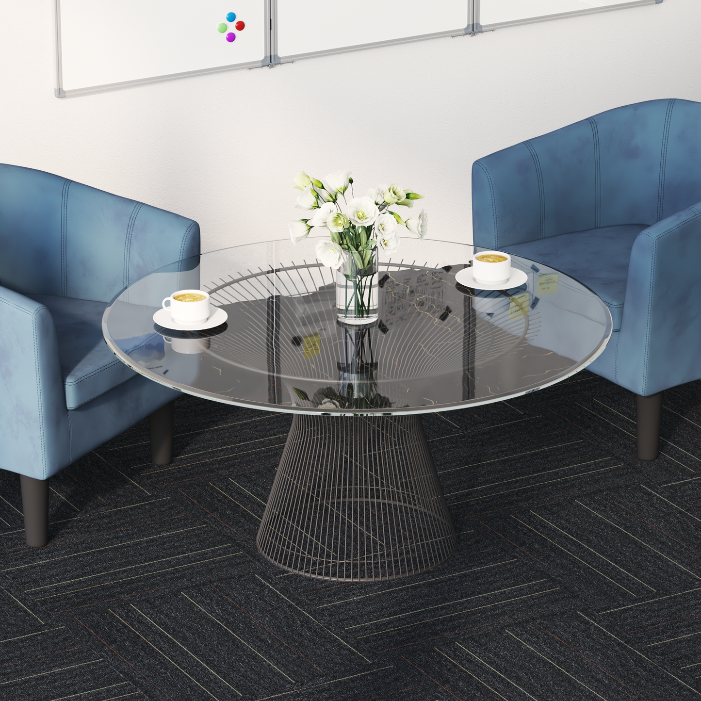 Carpet Tile Dark Grey with Stripes 50 x 50 cm 36 pcs