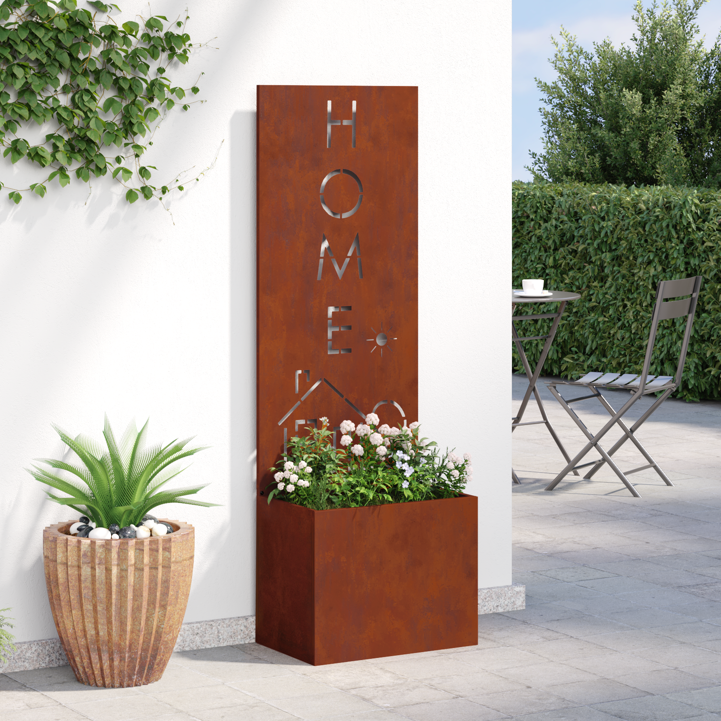 Garden Privacy Screen Rusty 50 x 150 cm Weathering steel