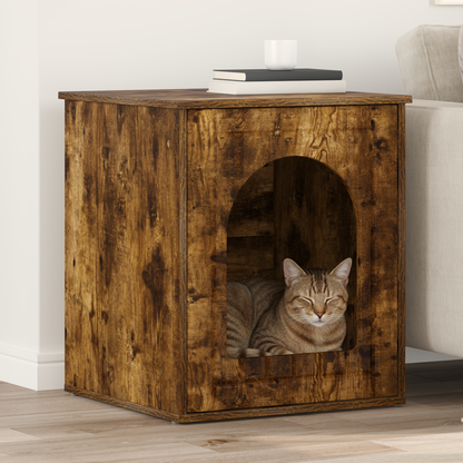 Cat House Smoked Oak 53 x 52 x 62 cm Engineered Wood