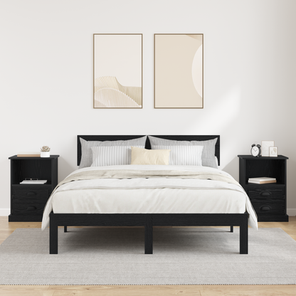 Bedside Cabinet 2 pcs Black Oak 36 x 43 x 60 cm Engineered Wood