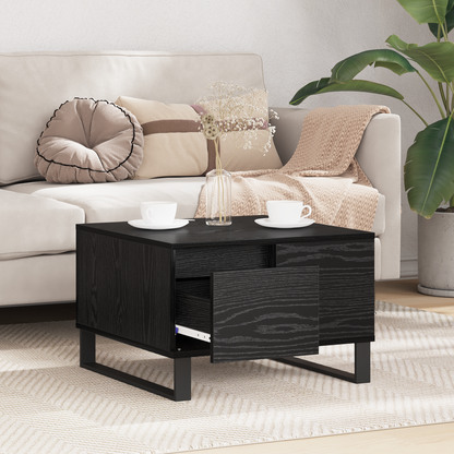 Coffee Table Black Oak 55 x 55 x 36.5 cm Engineered Wood