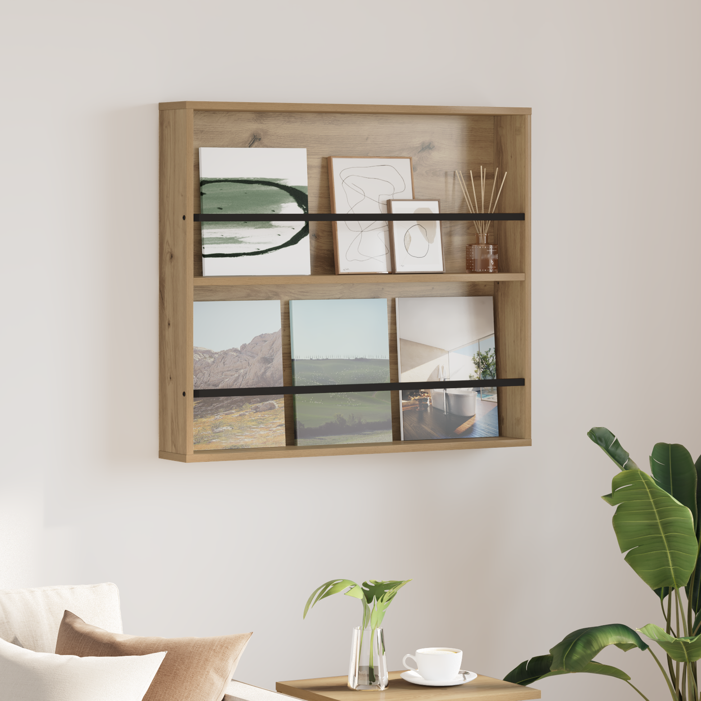 Magazine Rack Artisan Oak 80 x 12 x 70 cm Engineered Wood