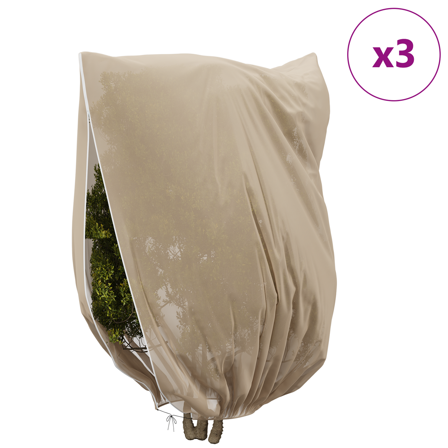 Frost Protection Plant Fleece Covers 3 pcs Beige 3.5 x 2.5 m