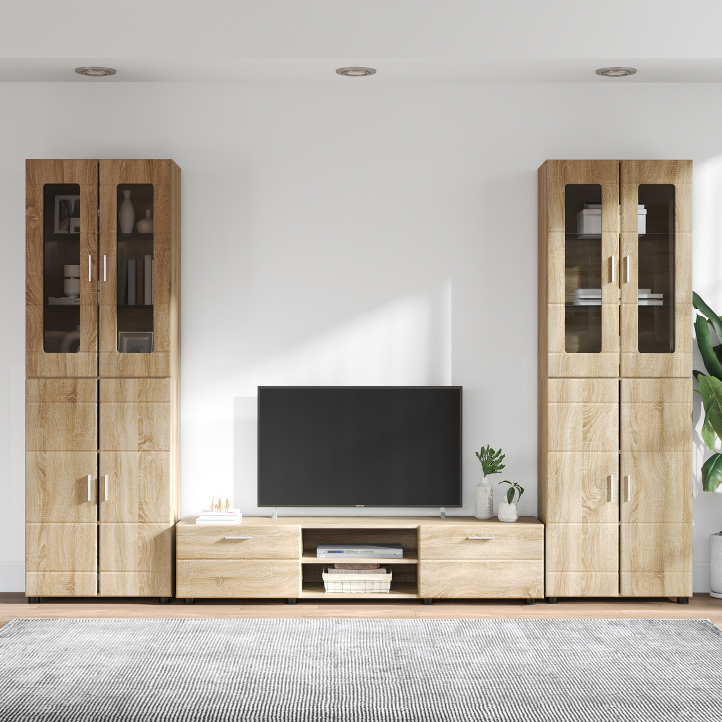 TV Cabinet Set FLORIN 3 pcs Sonoma Oak Engineered Wood